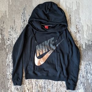 Nike Rose Gold Metallic Logo Hoodie S
